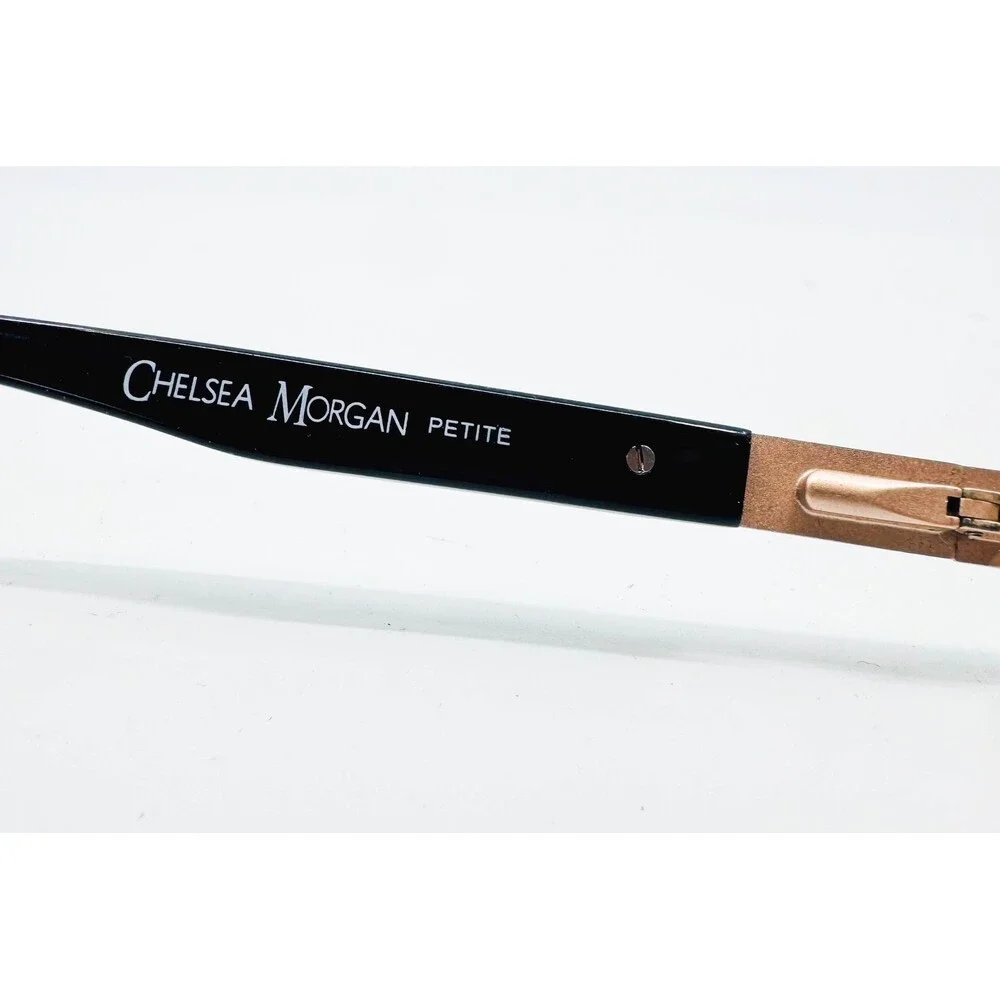 Chelsea Morgan Eyeglass Frames Womens Black Gold CMP 8000 BK 49-17-135 Petite